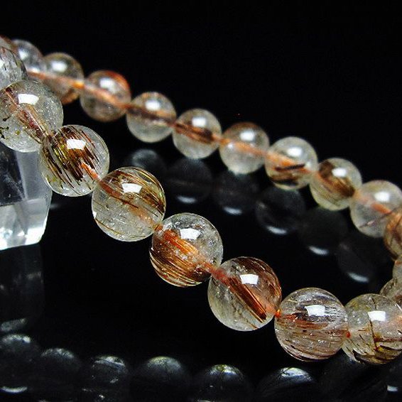 ファイナルグレード金針ルチル水晶ブレスレット 8mm [T15-11002]