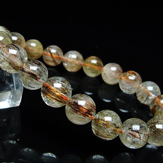 ファイナルグレード金針ルチル水晶ブレスレット 9mm [T15-11037]