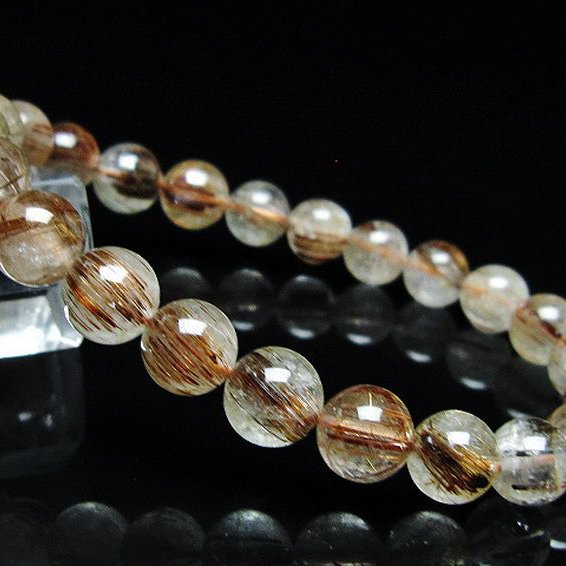 ファイナルグレード金針ルチル水晶ブレスレット 8mm [T15-11041]