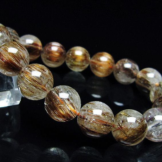 ファイナルグレード金針ルチル水晶ブレスレット 13mm [T15-11052]