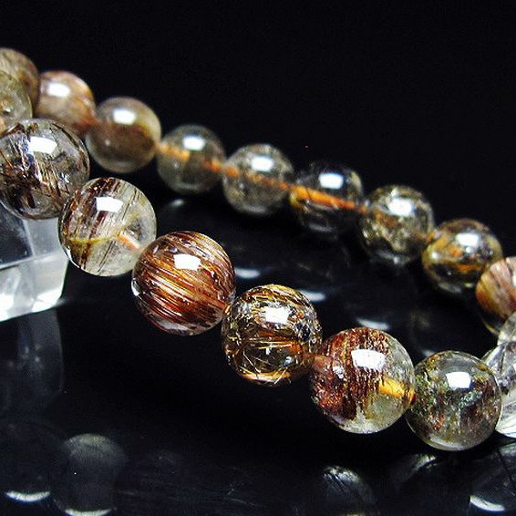 ファイナルグレード金針ルチル水晶ブレスレット 10mm [T15-11076]