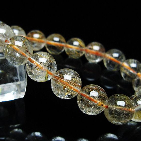 ファイナルグレード金針ルチル水晶ブレスレット 10mm [t15-11104]