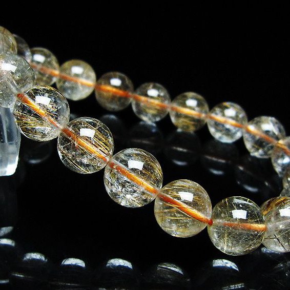 ファイナルグレード金針ルチル水晶ブレスレット 10mm [t15-11166]