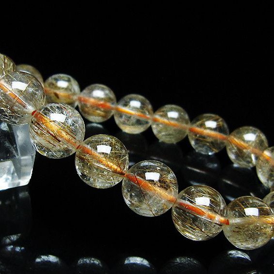 ファイナルグレード金針ルチル水晶ブレスレット 10mm [t15-11173]