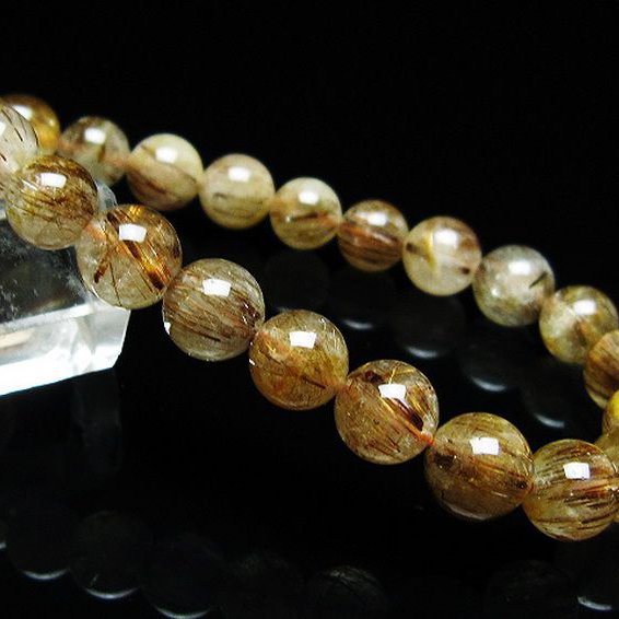 ファイナルグレード金針ルチル水晶ブレスレット 8mm [t15-11241]