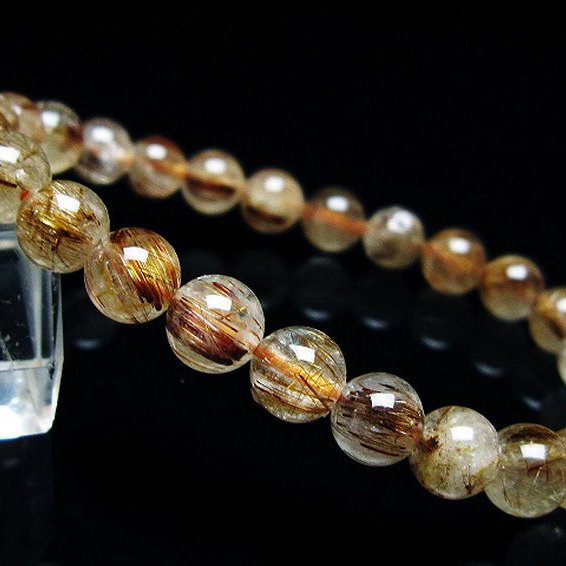 ファイナルグレード金針ルチル水晶ブレスレット 7mm [t15-11243]