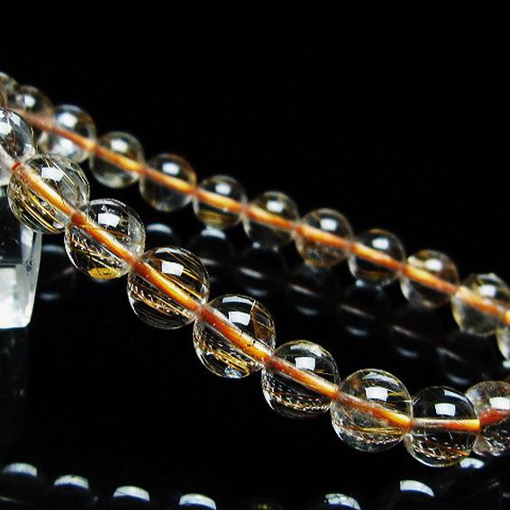 ファイナルグレード金針ルチル水晶ブレスレット 7mm [T15-11245]