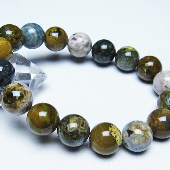 パワーストーン 天然石 オーシャンジャスパー ブレスレット 13mm [T153-2961]