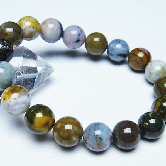 パワーストーン 天然石 オーシャンジャスパー ブレスレット 12mm [T153-2975]