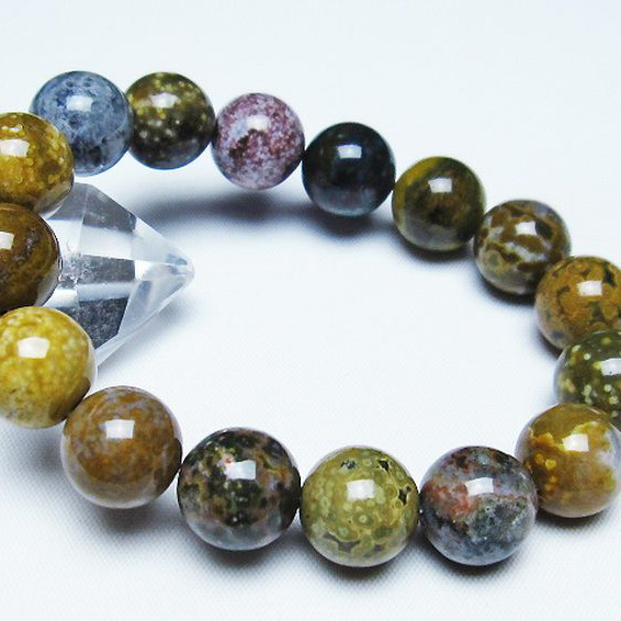 パワーストーン 天然石 オーシャンジャスパー ブレスレット 13mm [T153-3075]