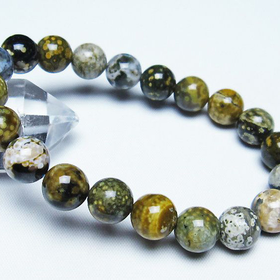 パワーストーン 天然石 オーシャンジャスパー ブレスレット 10mm [T153-3097]