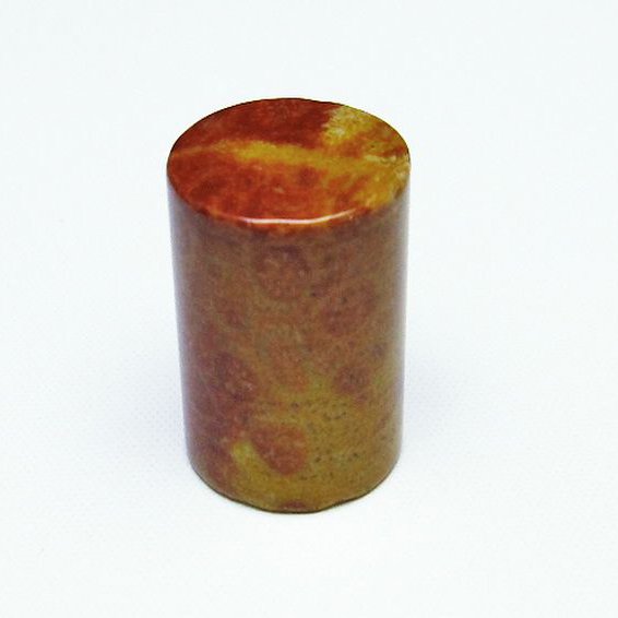 フォッシルコーラル 円柱形 タンブル（穴なし） 化石珊瑚[T155-2154]