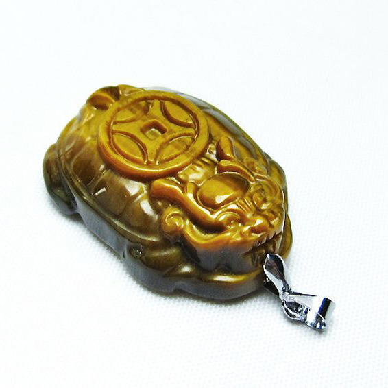 タイガーアイ 龍亀ペンダント[T157-2362]