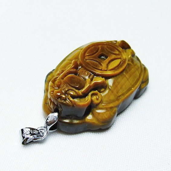 タイガーアイ 龍亀ペンダント[T157-2365]