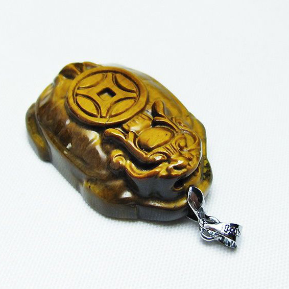 タイガーアイ 龍亀ペンダント[T157-2370]