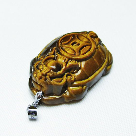 タイガーアイ 龍亀ペンダント[T157-2371]