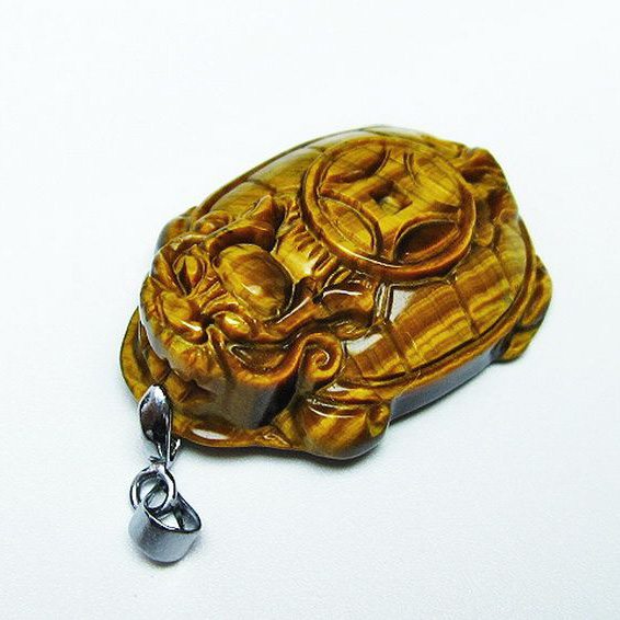 タイガーアイ 龍亀ペンダント[T157-2705]