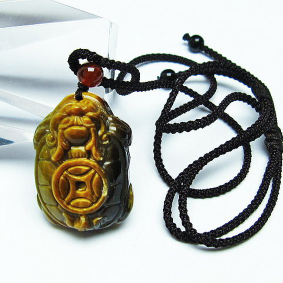 タイガーアイ 龍亀ペンダント[T157-2718]