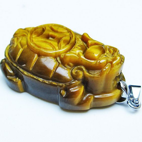 タイガーアイ 龍亀ペンダント[T157-3052]