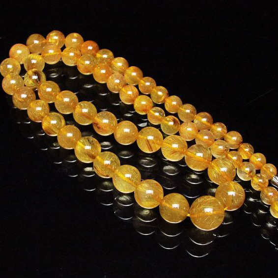 ゴールドタイチンルチルネックレス 13mm [T162-338]