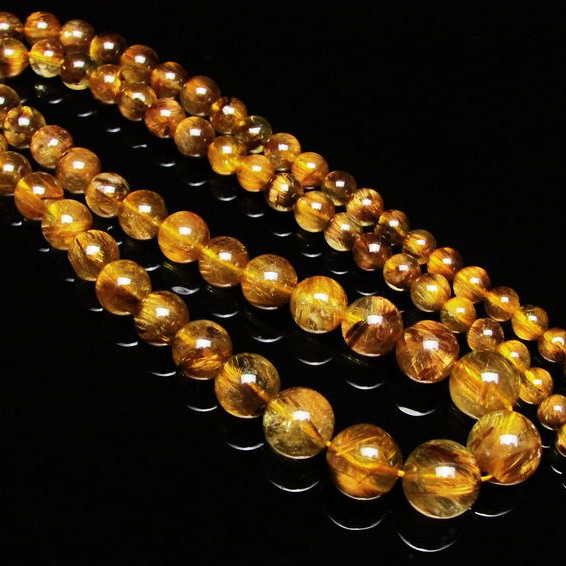 ゴールドタイチンルチルネックレス 11mm [T162-435]