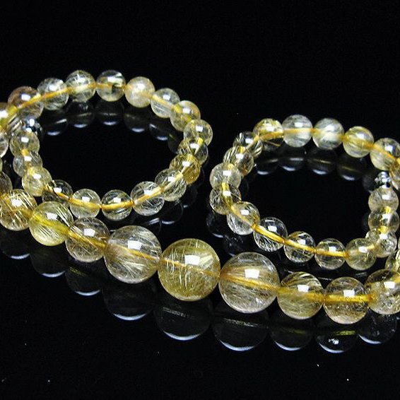 ゴールドタイチンルチルネックレス 12mm [t162-720]