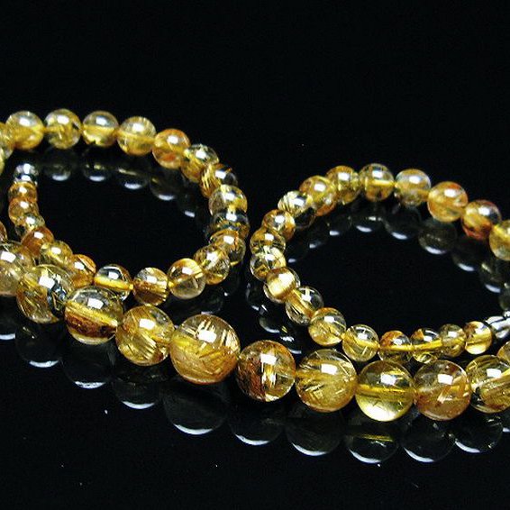 ゴールドタイチンルチルネックレス 10mm [t162-734]