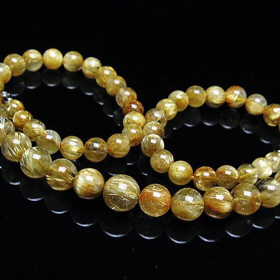 ゴールドタイチンルチルネックレス 10mm [t162-748]