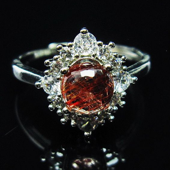 ファイナルグレード金針ルチル水晶指輪(20号)[T164-7138]