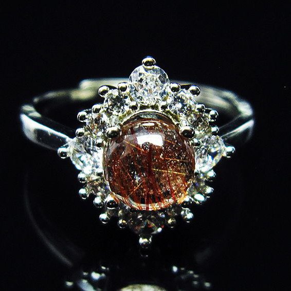 ファイナルグレード金針ルチル水晶指輪(20号)[T164-7148]