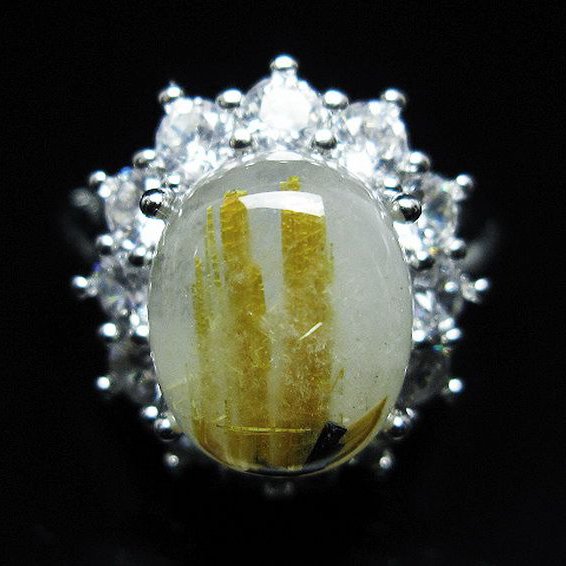 ゴールドタイチンルチル指輪(14号)[T164-7690]