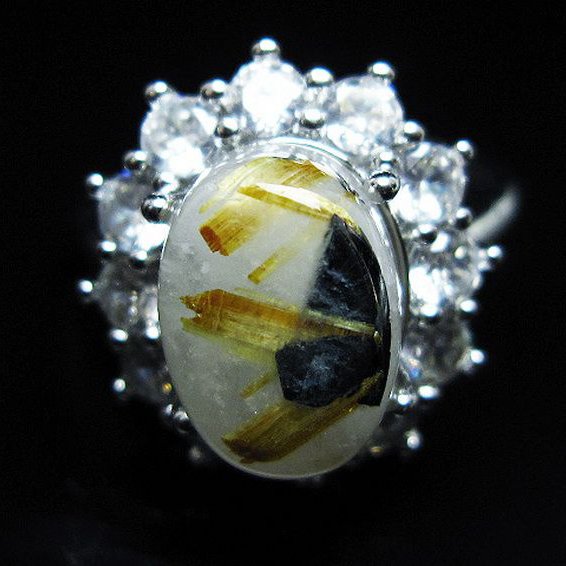 ゴールドタイチンルチル指輪(16号)[T164-7692]