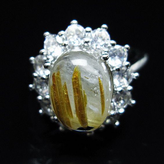 ゴールドタイチンルチル指輪(16号)[T164-7755]