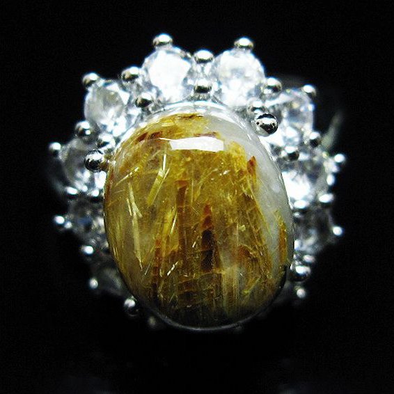 ゴールドタイチンルチル指輪(16号)[T164-7760]