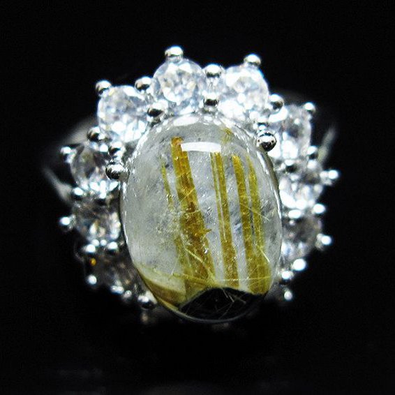 ゴールドタイチンルチル指輪(16号)[T164-7762]