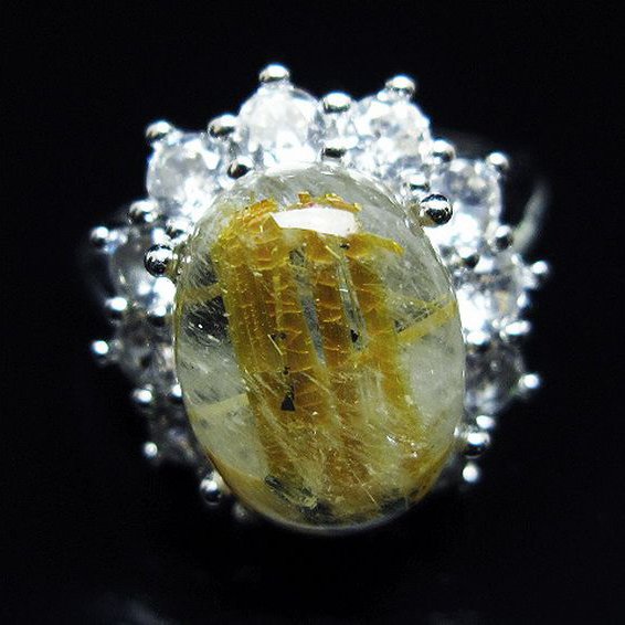 ゴールドタイチンルチル指輪(15号)[T164-7763]