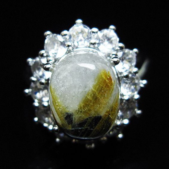 ゴールドタイチンルチル指輪(15号)[T164-7766]