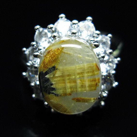 ゴールドタイチンルチル指輪(16号)[T164-7772]