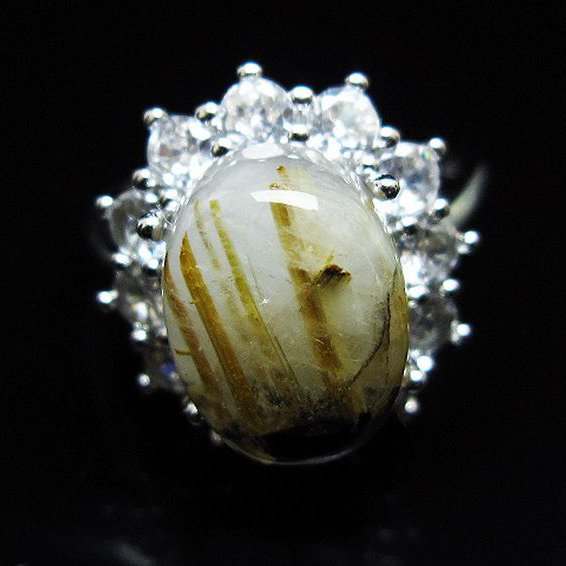 ゴールドタイチンルチル指輪(15号)[T164-7774]