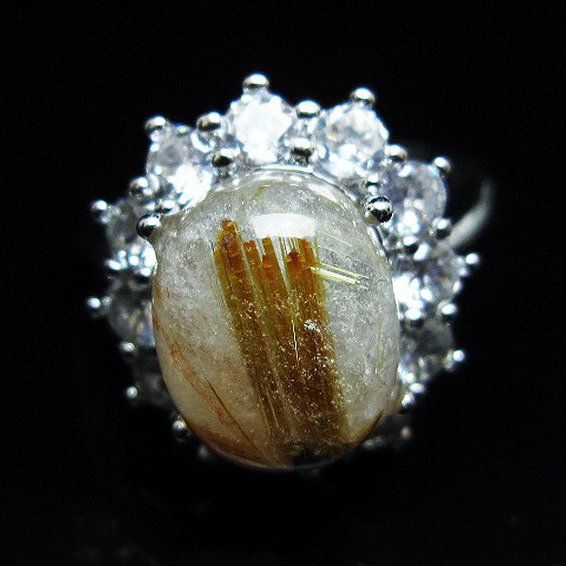 ゴールドタイチンルチル指輪(15号)[T164-7782]