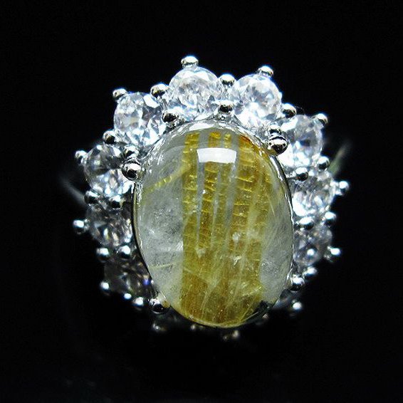 ゴールドタイチンルチル指輪(16号)[T164-7788]