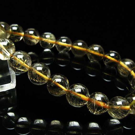 ゴールドタイチンルチルブレスレット10mm[T171-4654]