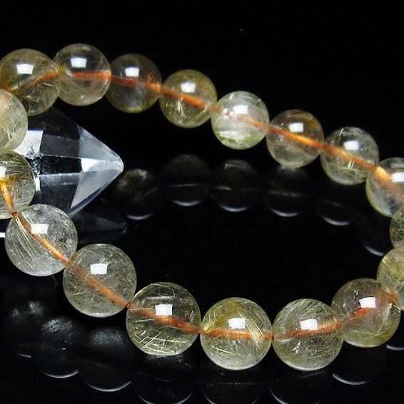 ゴールドタイチンルチルブレスレット 11mm [T171-6040]