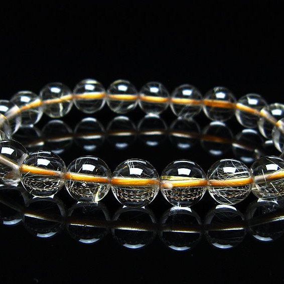 ゴールドタイチンルチルブレスレット 9mm [T171-6725]