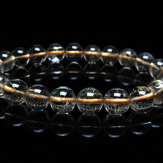 ゴールドタイチンルチルブレスレット 9mm [T171-6768]