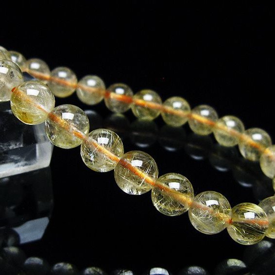 ゴールドタイチンルチルブレスレット 7mm [T171-7072]