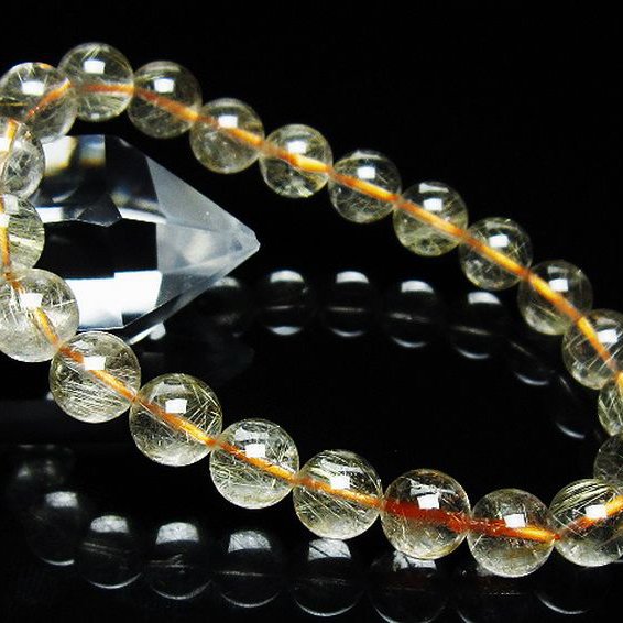 ゴールドタイチンルチルブレスレット 9mm [T171-7285]