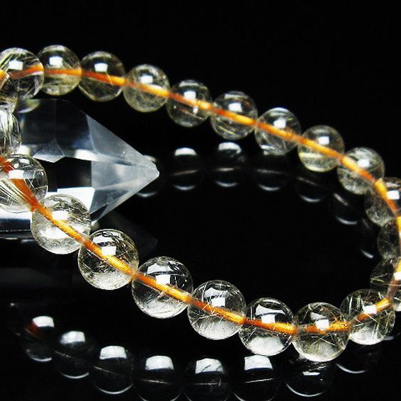 ゴールドタイチンルチルブレスレット 9mm [T171-7413]