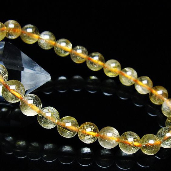 ゴールドタイチンルチルブレスレット 7mm [T171-7700]