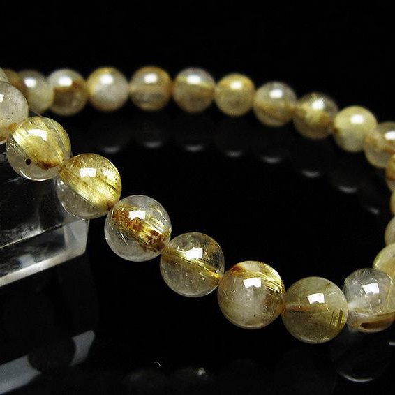 ゴールドタイチンルチルブレスレット 7mm [t171-8278]